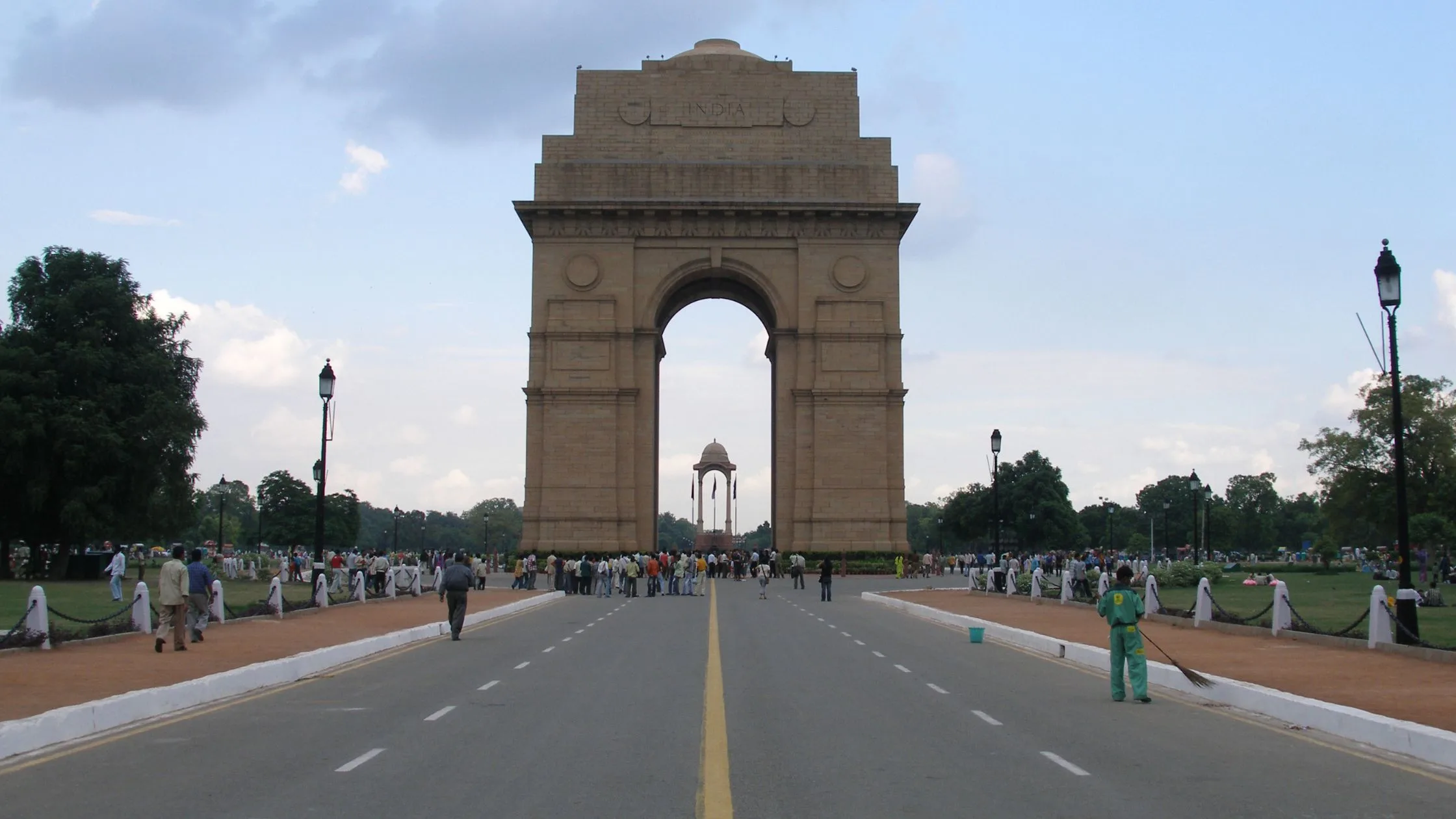 New Delhi's India Gate standing tall on the Rajpath. 