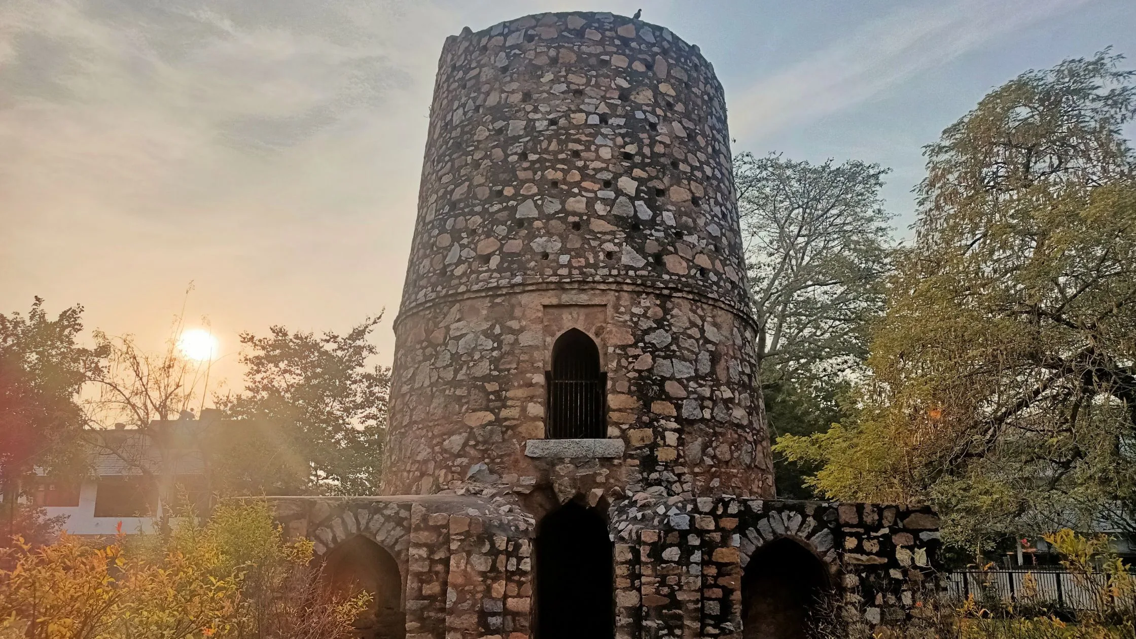 Chor minar located at Hauz Khas. 