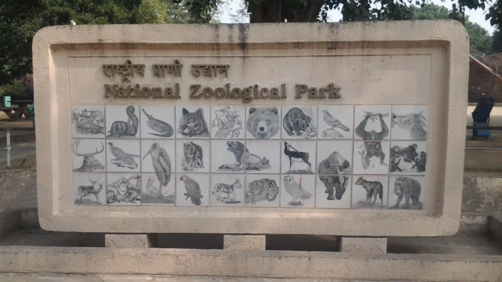 A board showing the record of animals at National Zoological Park Delhi.