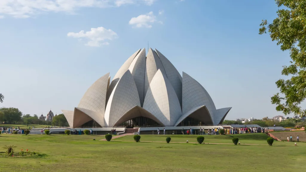 Outside view of Lotus Temple.