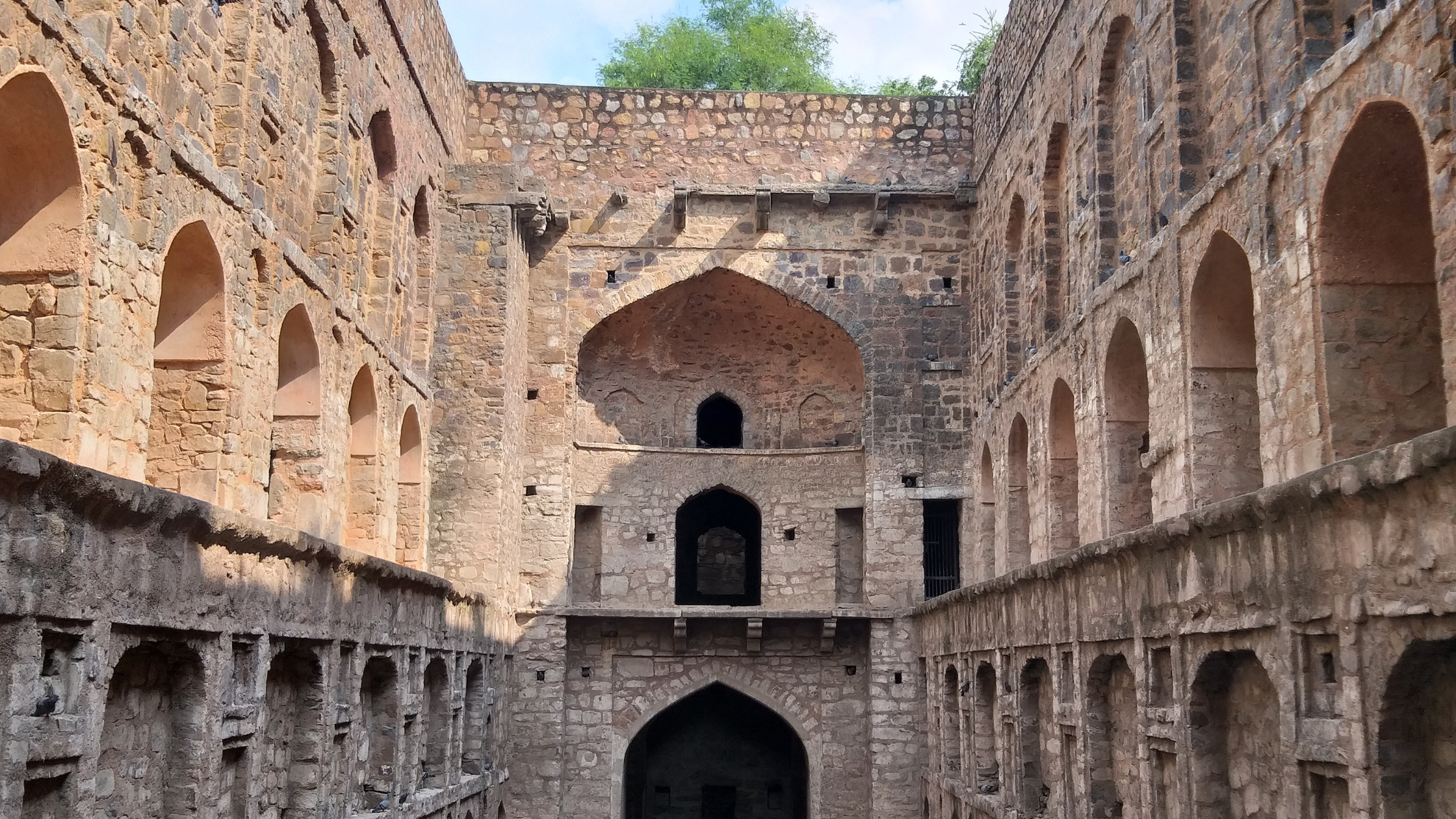 The inside structure of Agrasen ki baoli. 