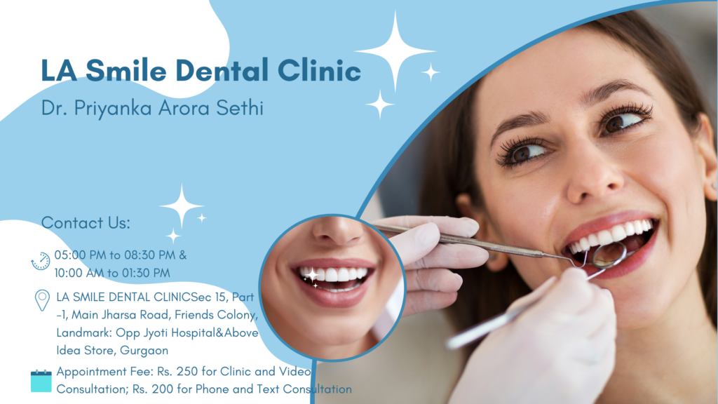 An image showing details about the dental clinic of Dr. Priyanka Arora.