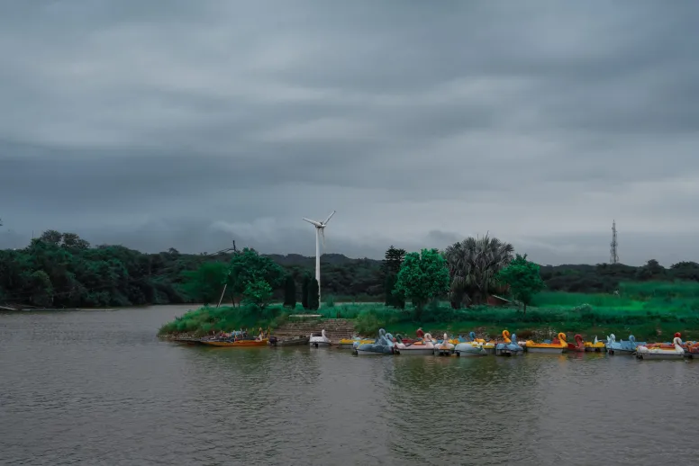 Damdama Lake view in rainy season