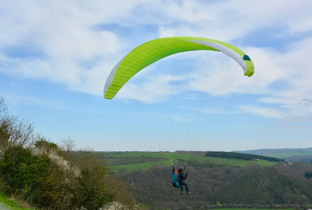 A view of Paragliding near Damdama Lake