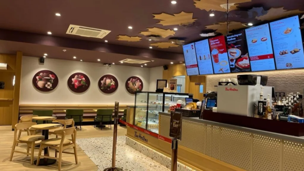 Inside view of Tim Hortons in Delhi