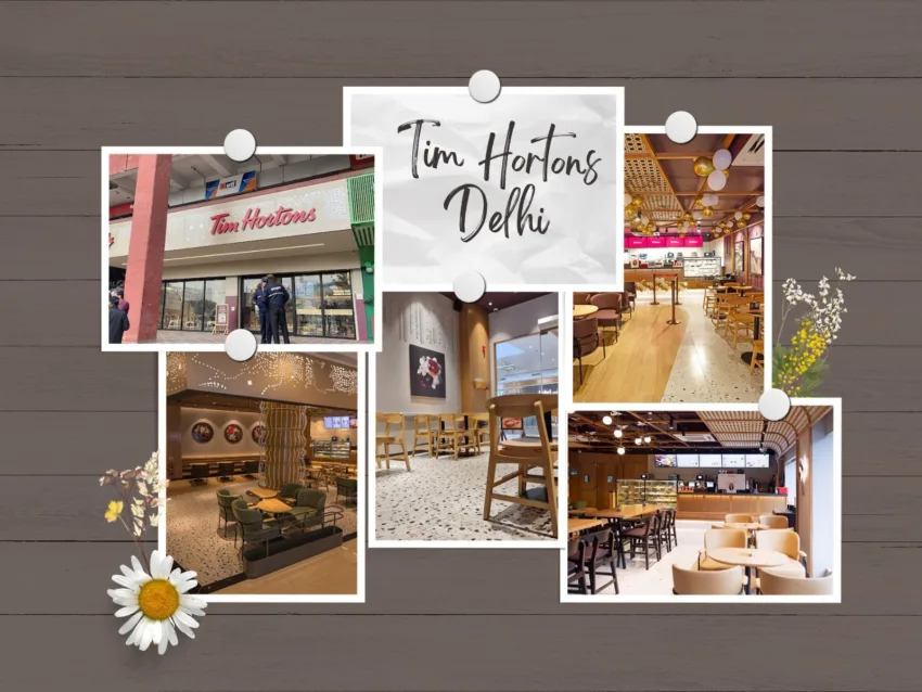 A collage of Tim Hortons Delhi