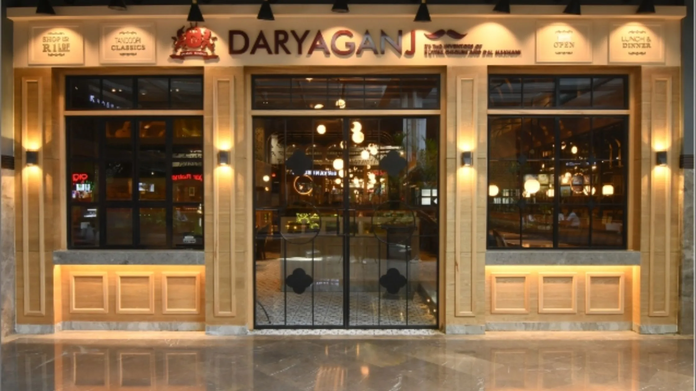 An outside view of Daryaganj restaurant.