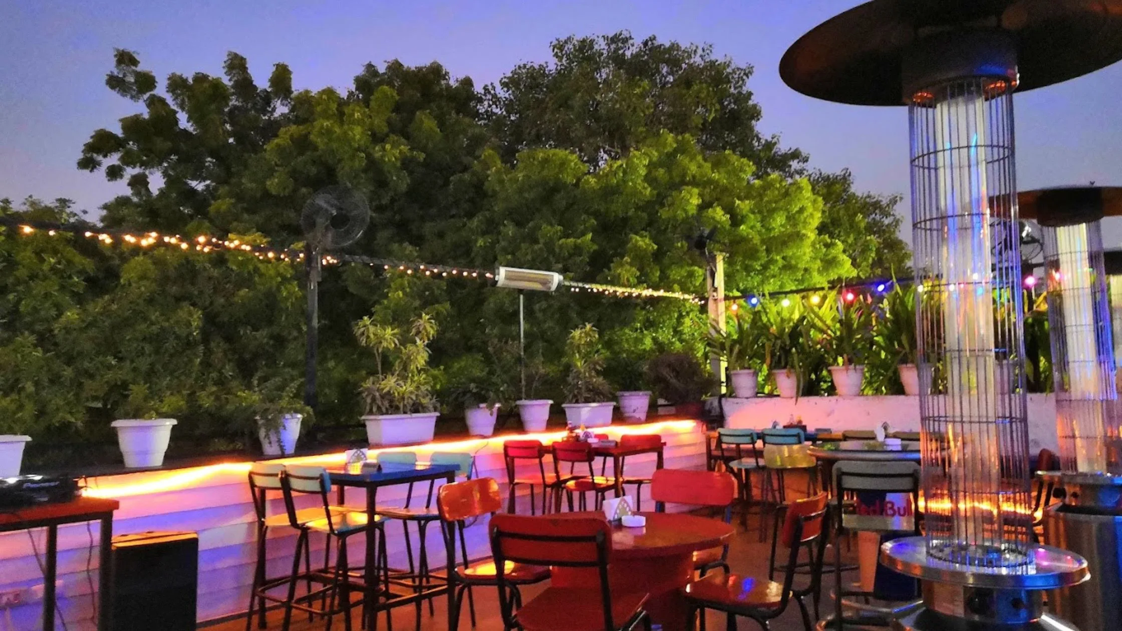 Rooftop view of Summer House, one of the best cafes in Delhi for couples.