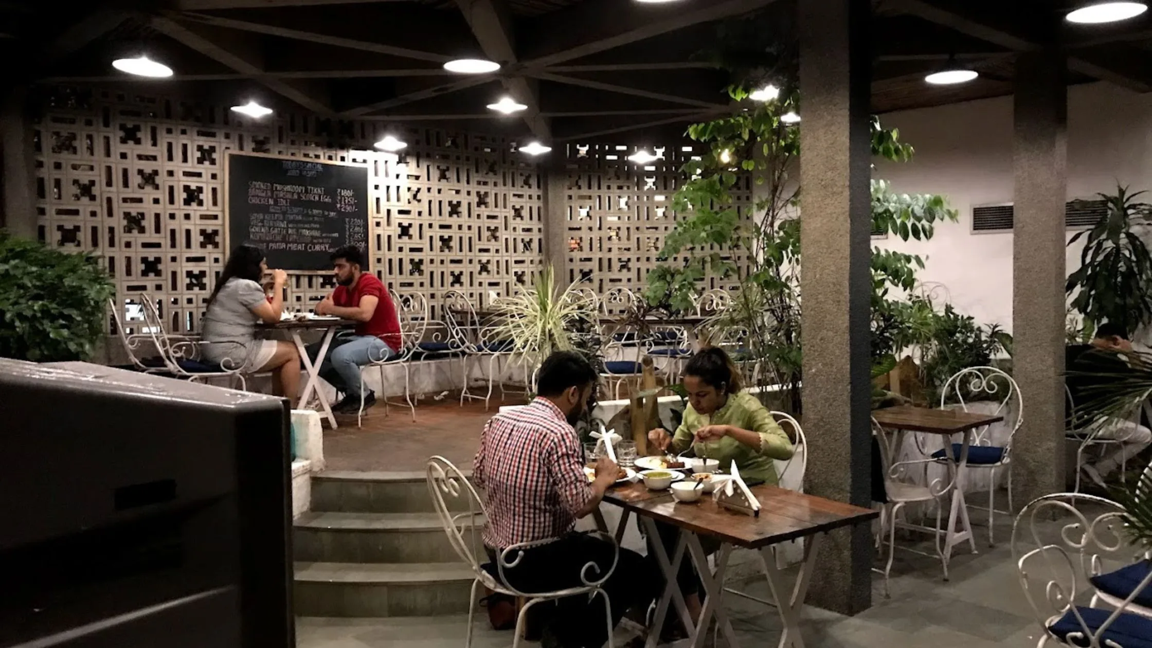 An inside view of Triveni Terrace Cafe in Delhi.