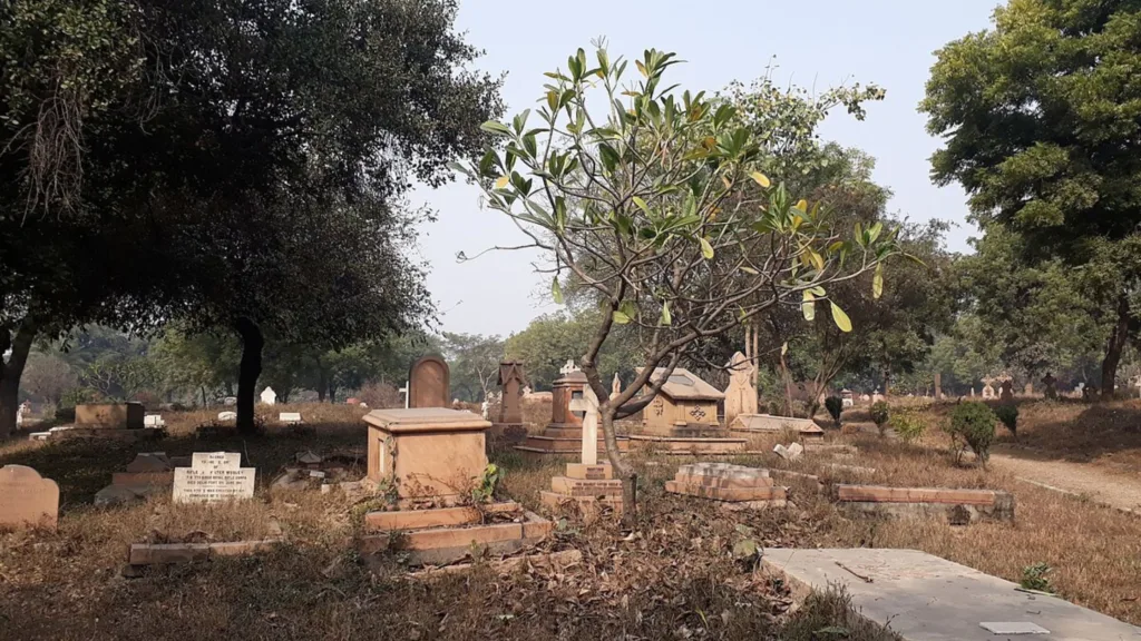 Nicholson Cemetery and its gravestone in Old Delhi