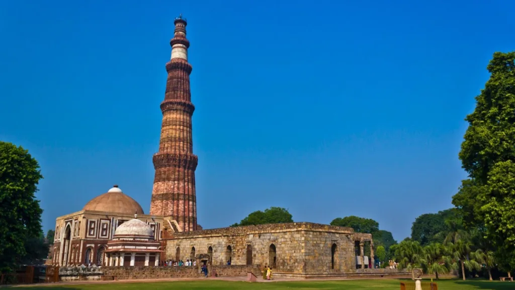 A view of Qutab Minar in Delhi.