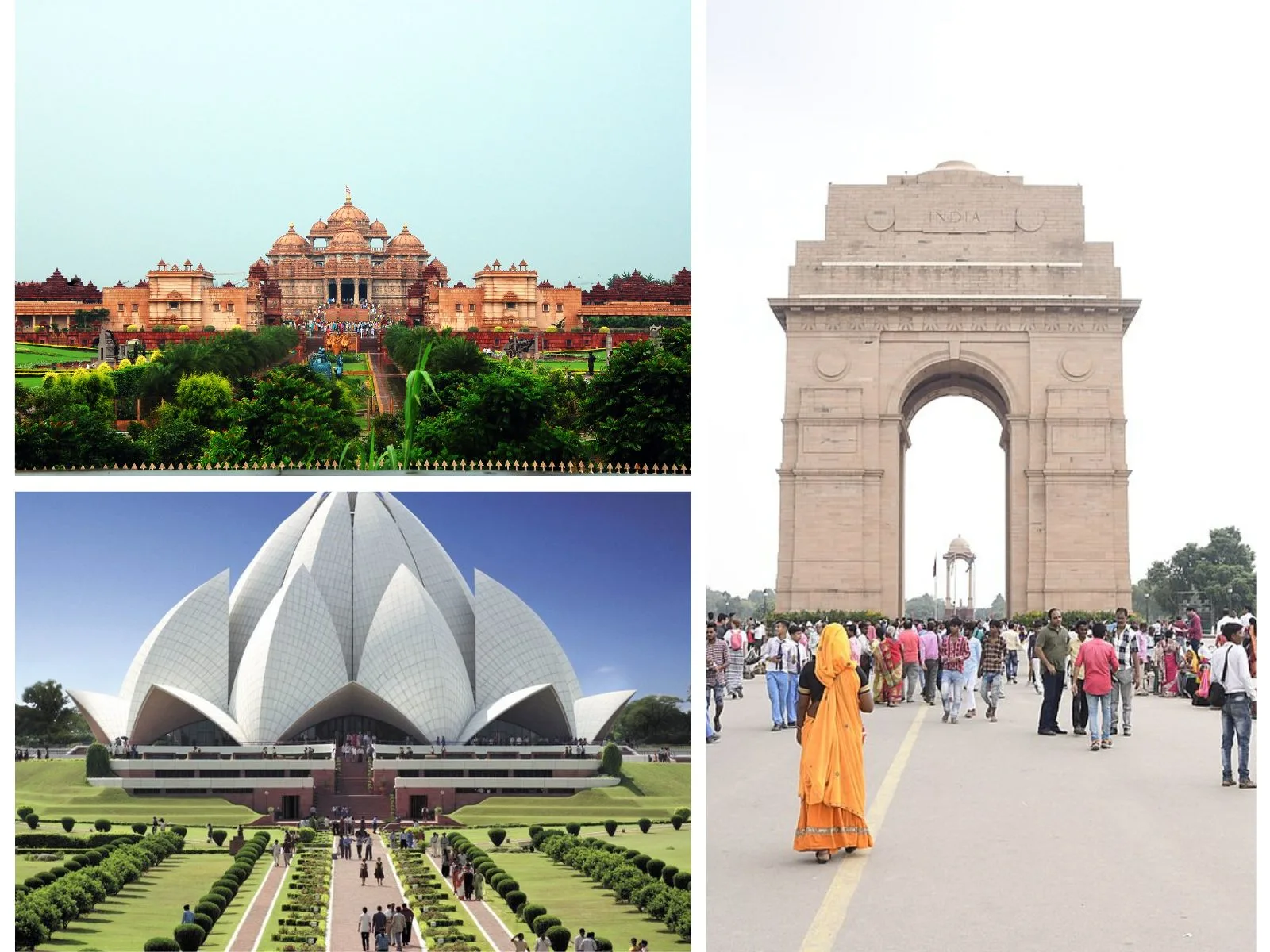 Collage of few monuments in Delhi