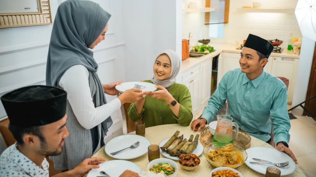 A family celebrating Eid.