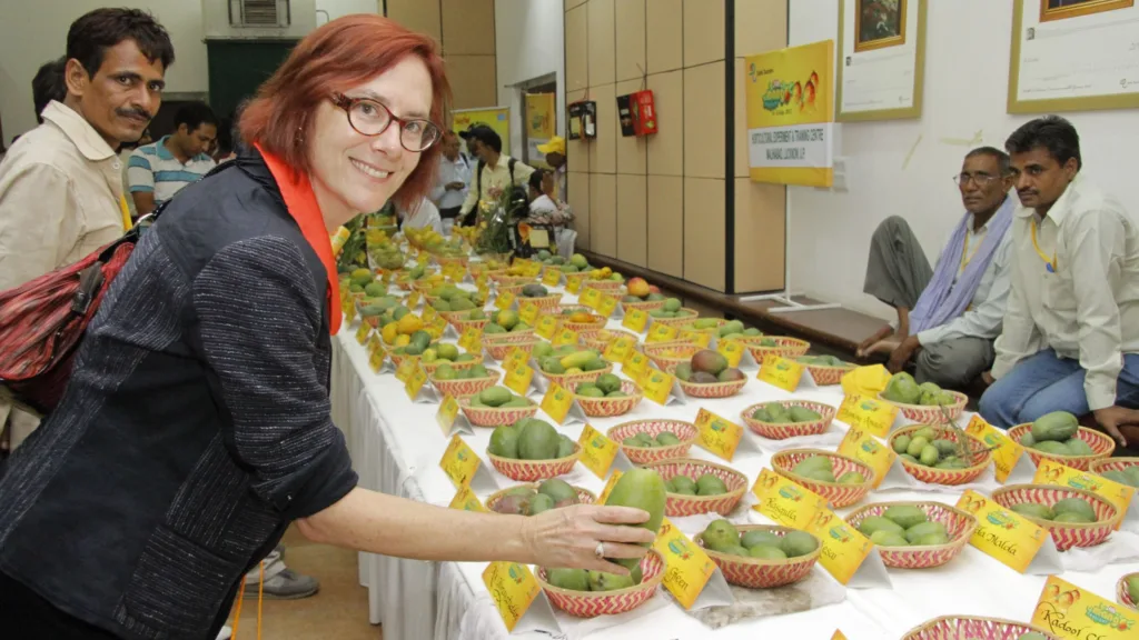 A foreigner enjoying at Mango festival