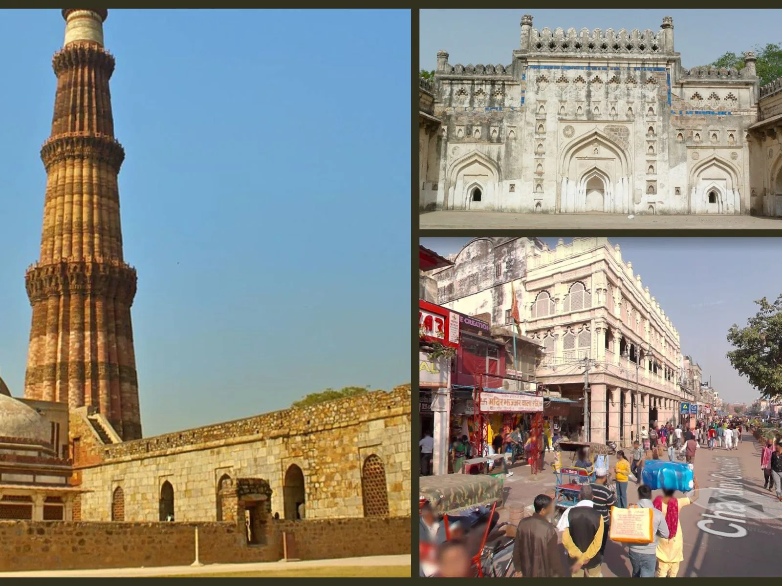 A collage of heritage walks in Delhi