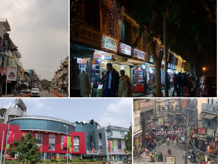 Collage of best markets in Delhi for clothes