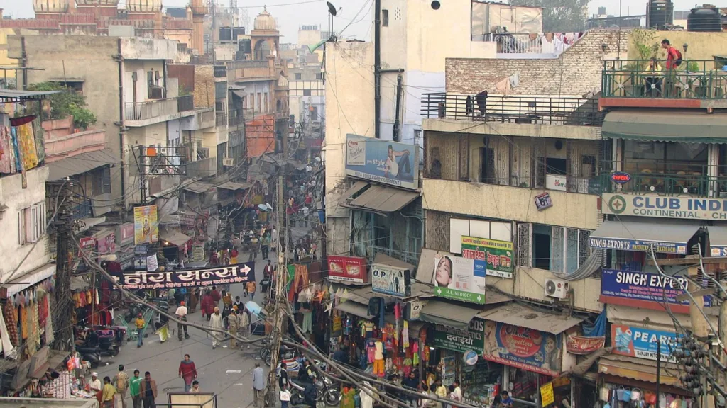 A view of Paharganj Market, Delhi