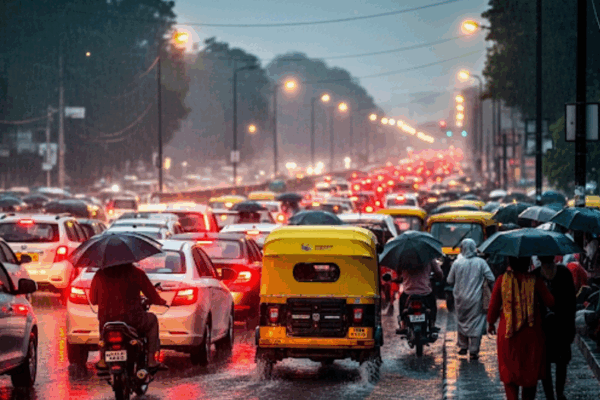 Delhi Rain Gives Relief from Heat; Traffic Jams Hit the City