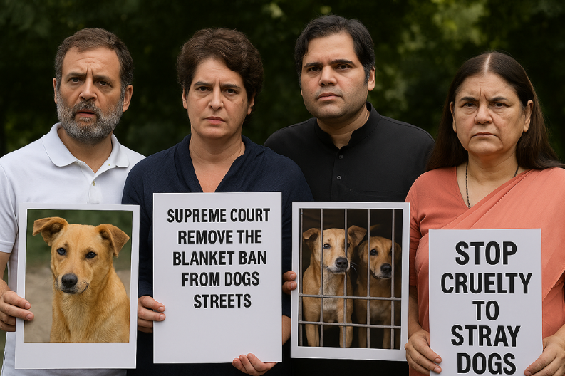 Gandhi Family Unites Against Supreme Court Ruling on Stray Dogs