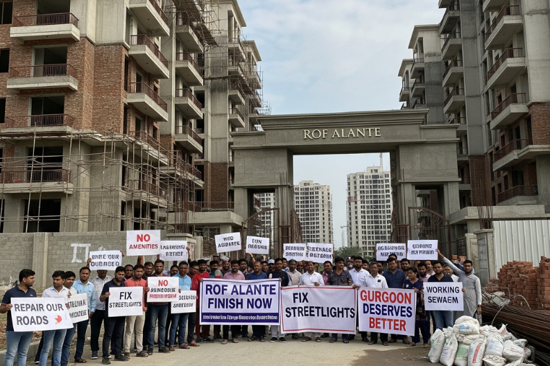 Gurgaon Residents Demand Road Repairs as Builder Promises
