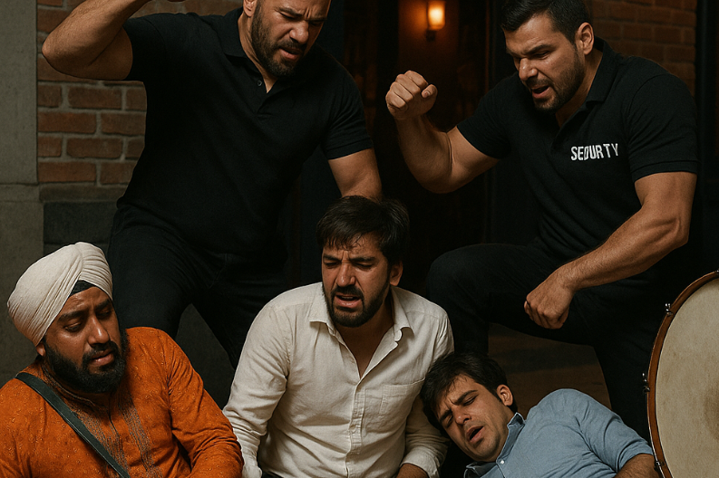Men Assaulted by Bouncers After Standing Up for Dhol Player
