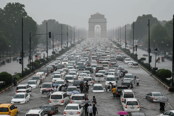 Rain Turns Roads to Rivers: Delhi Faces Monsoon Breakdown