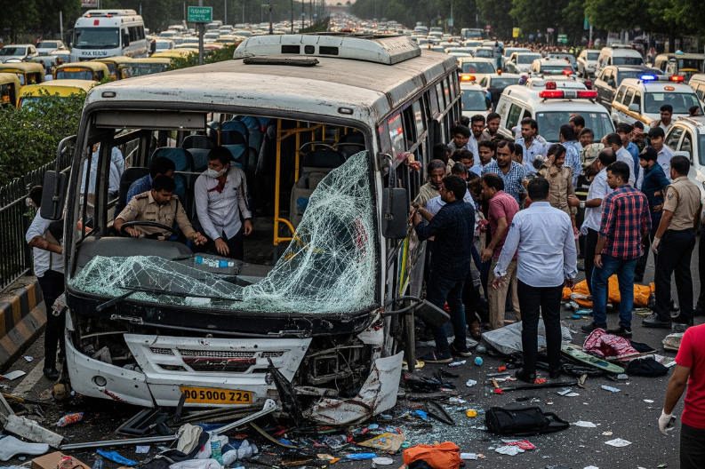 Tragic Bus Accident in Delhi Claims Life of Autorickshaw Driver