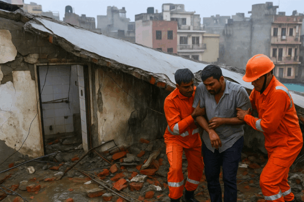 Two Injured in Roof Collapse in Delhi's Dwarka Due to Heavy Rain
