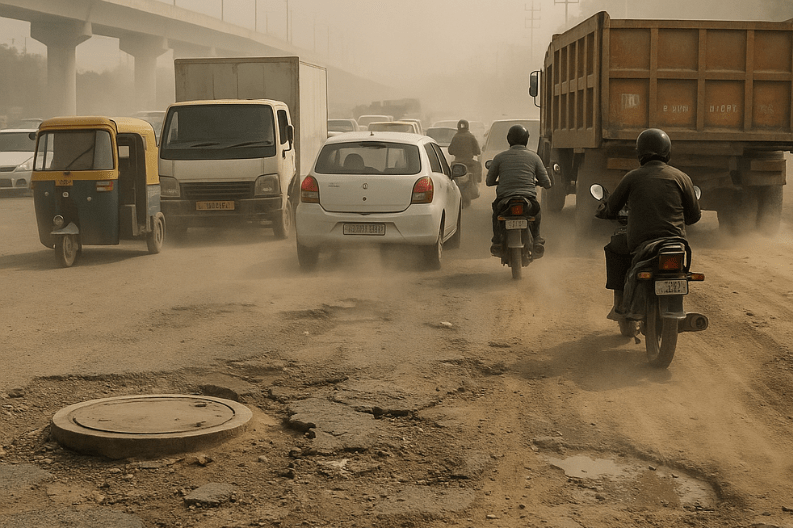 Gurgaon Junctions Face Serious Traffic and Dust Problems