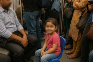 Little Girl Brings Her Chair to Delhi Metro: Captivating the Internet