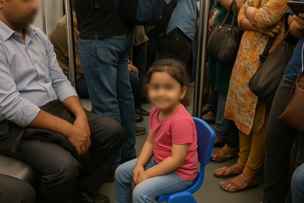 Little Girl Brings Her Chair to Delhi Metro: Captivating the Internet