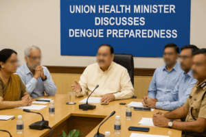 Union Health Minister Discusses Dengue Preparedness in Delhi-min