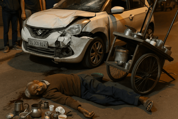 70-Year-Old Tea Vendor Killed in Road Accident After Car Crashes