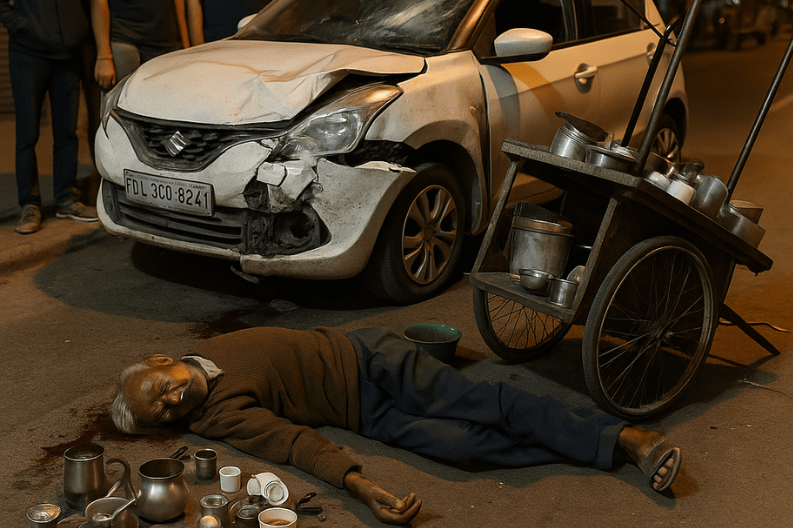 70-Year-Old Tea Vendor Killed in Road Accident After Car Crashes