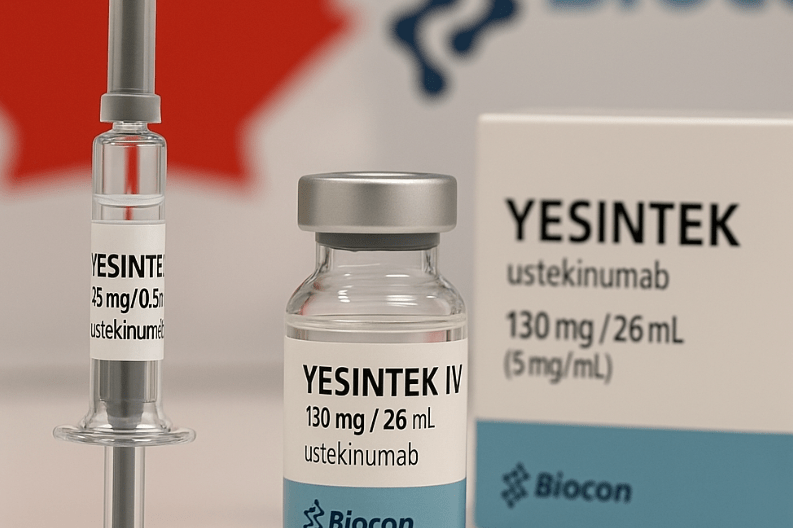 Biocon Receives Approval from Health Canada for Biosimilar Medicines Yesintek and Yesintek IV