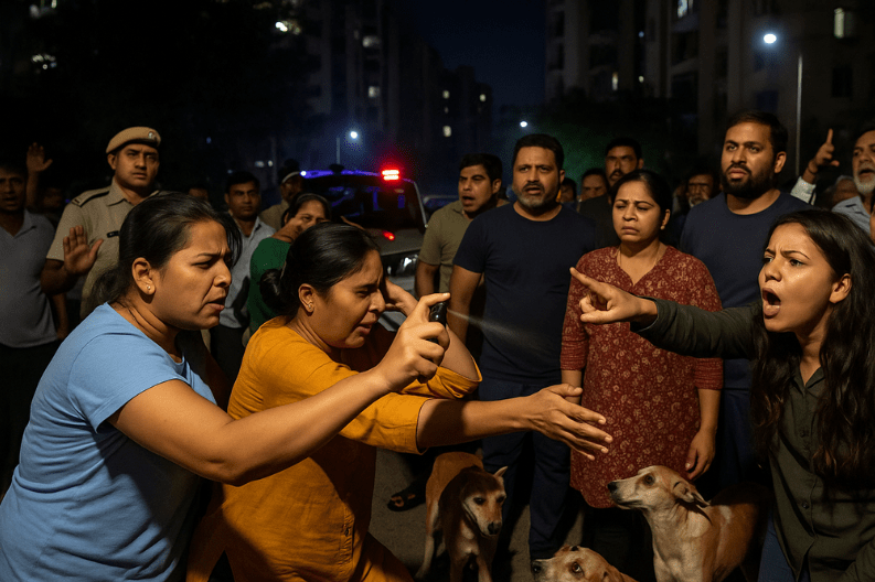 Clash Over Feeding Stray Dogs in Faridabad's Kenwood Tower