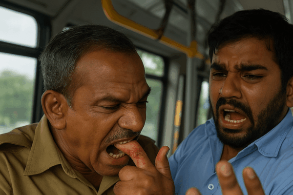 DTC Bus Marshal Arrested After Biting Conductor's Finger