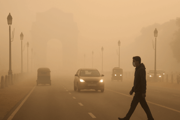 Delhi Suffers From Heavy Smog Two Days After Diwali, Air Quality Declines Delhi Suffers From Heavy Smog Two Days After Diwali, Air Quality Declines-min