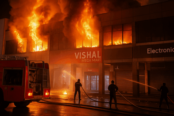 Fires Erupt at Vishal Mega Mart and Other Shops in Ghaziabad