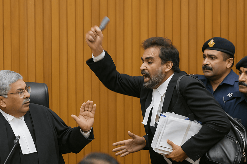 Lawyer Attempts to Attack Chief Justice at Supreme Court in Delhi