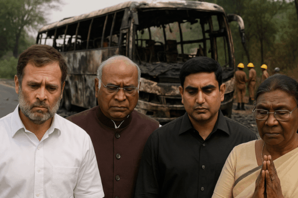Leaders Express Grief Over Kurnool Bus Fire Tragedy Leaders Express Grief Over Kurnool Bus Fire Tragedy