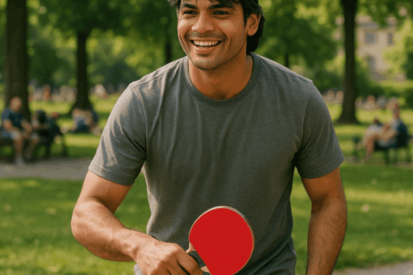 Neeraj Chopra Swaps Javelin for Table Tennis Paddle During Swiss