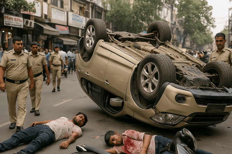 Two Injured in Scooter and SUV Crash in Central Delhi's Karol Bagh