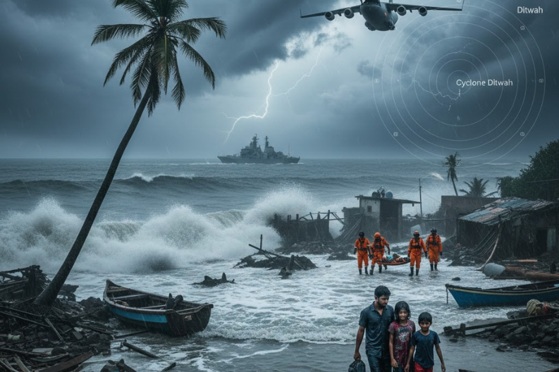 Cyclone Ditwah Tracker Storm Approaches Tamil Nadu After Devastating Sri Lanka