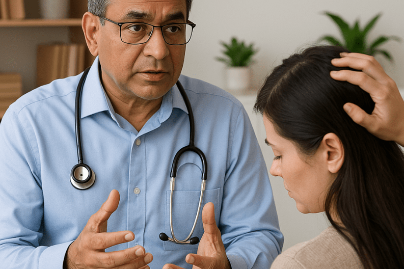 Dr. Brijmohan Arora Discusses Hair Loss in Women and Its Causes-min