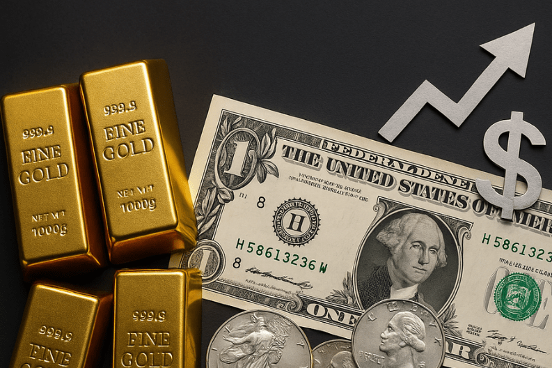 Gold and Silver Prices Drop as Dollar Strengthens and US-China Tensions Ease