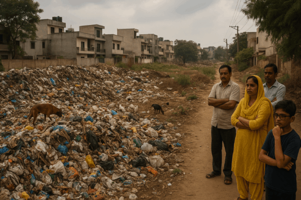 Residents of Gurgaon’s Sector 12A Face Health Risks Due to Illegal Waste Dumping-min
