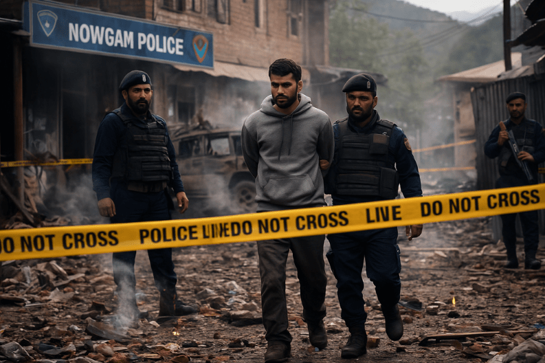 Tragic Explosion in Nowgam_ Father Dies and Son Arrested Over Delhi Blast-min