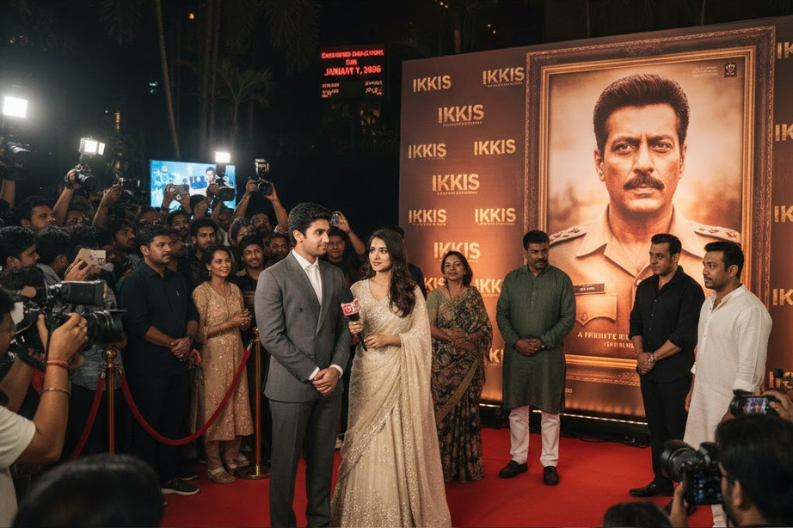 Agastya Nanda Steps Into Spotlight at Emotional Ikkis Screening
