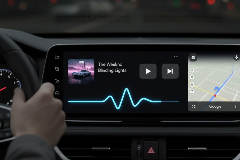 Android Auto Wavy Progress Bar